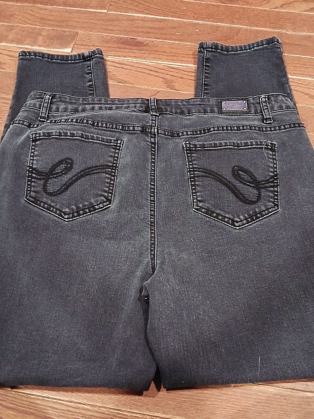Earl Jean Womens Black Sz 16 Skinny Dark Wash Stretch Denim Y2k Summer Goth